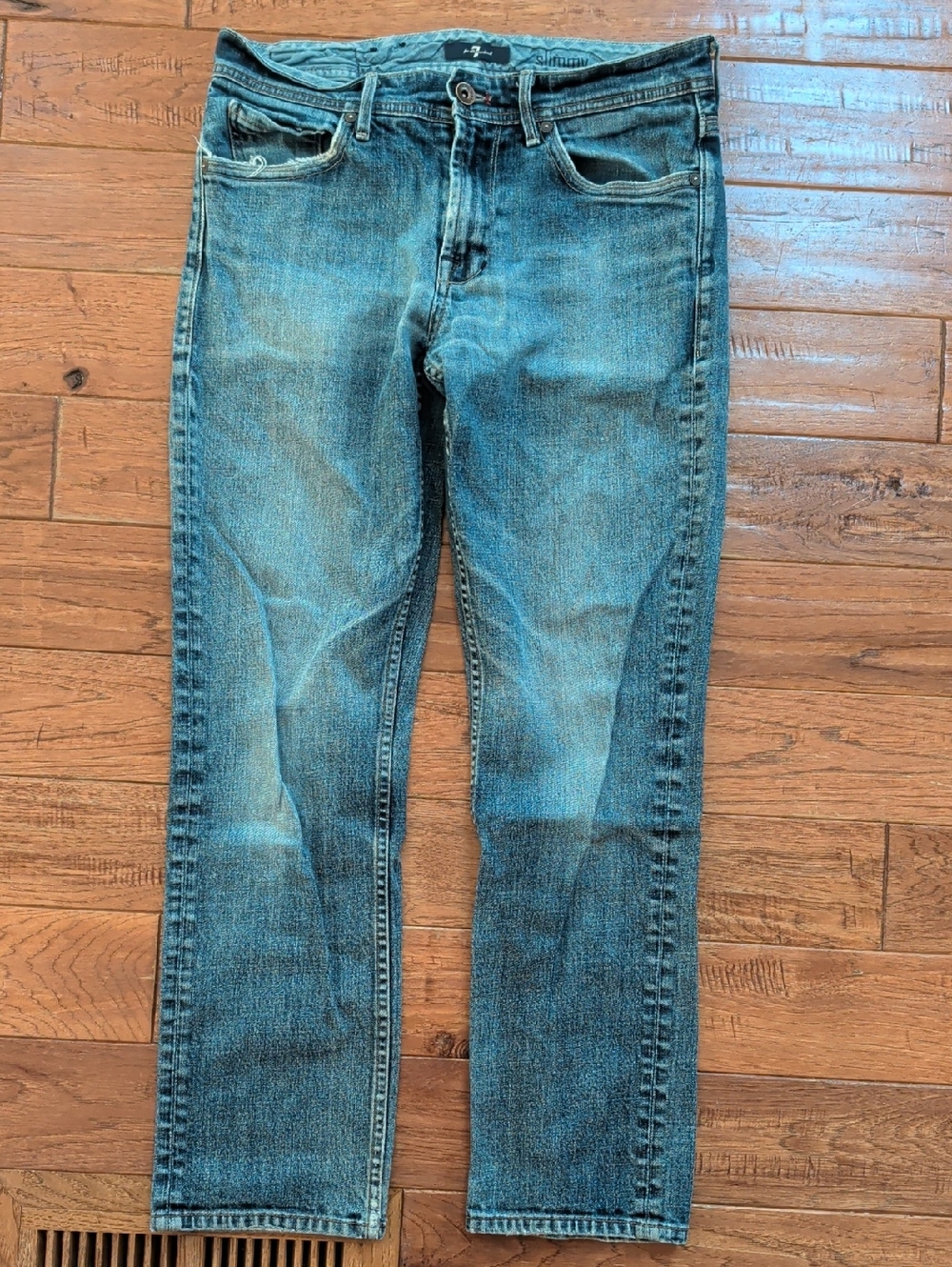 7 For All Mankind Slimmy Light Blue Destroyed Denim Jeans